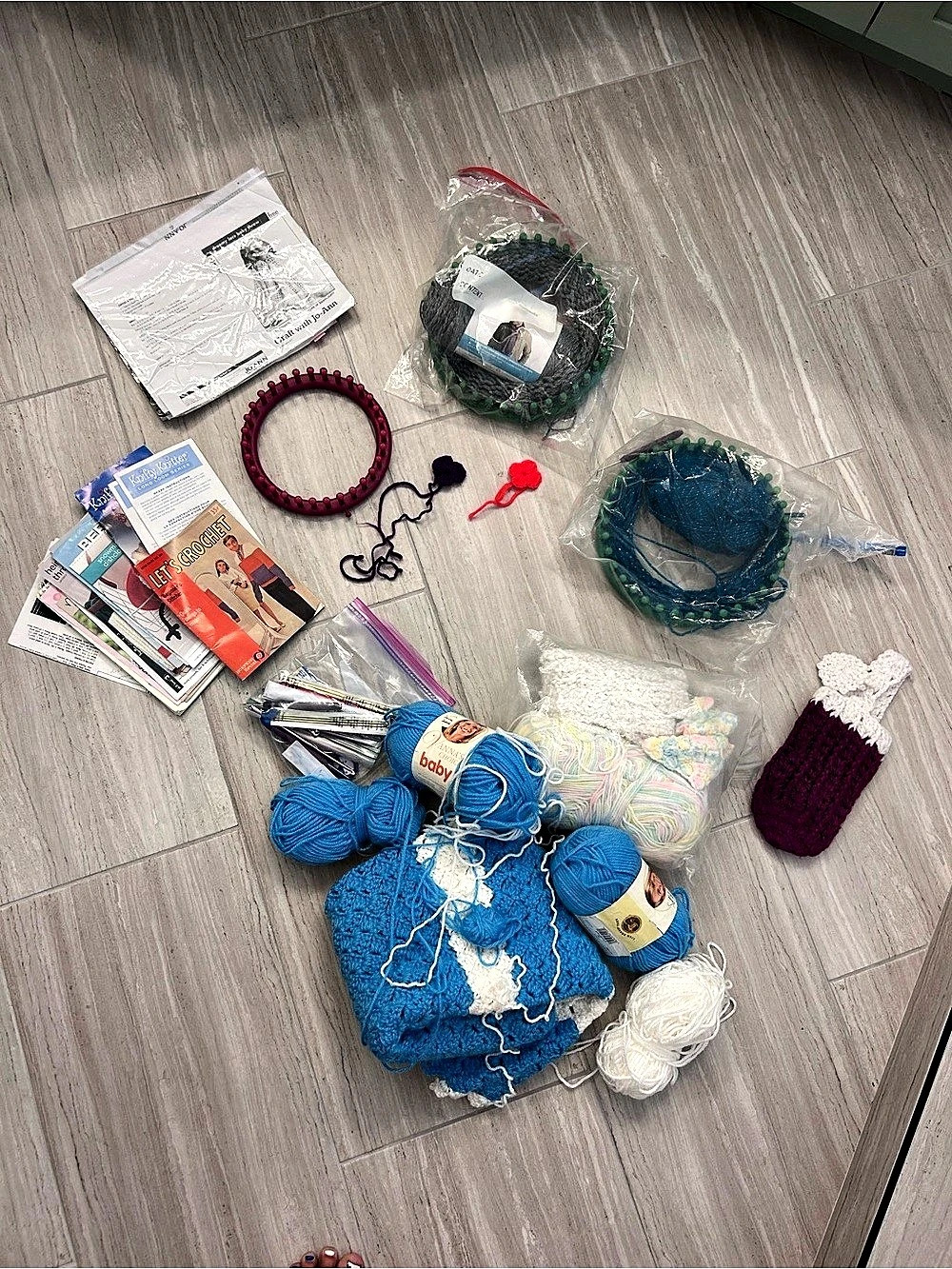 Craft Yarn Knitting & Crochet Lot
